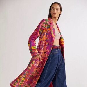 Colorful Abstract Long Coat
